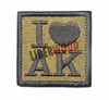I LOVE AK AIRSOFT TACTICAL SPEC MORALE EMBROIDERED HOOK &amp;LOOP Tactical Military Morale BADGE Patch For Backpack jacket STOCK
