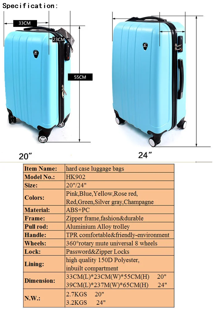 Unisex Department Abs Pc Pp Material Best Travel Business Hard Suitcase ...