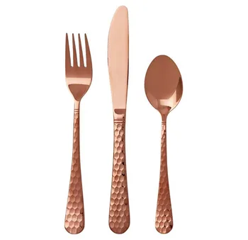 18 10 Handmade Stainless Steel Cutlery Set Heavy Hammered Polished Handmade Stainless Steel Cutlery Set