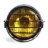 6.5" Retro Motorcycle LED Headlight+Grill Cover Set for Cafe Racer