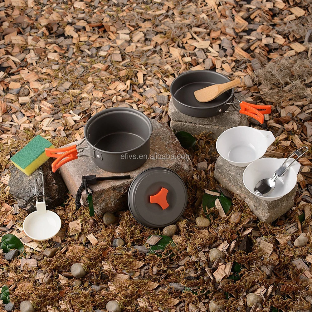 Outdoor Camping Cookware Set 11piece Camping&hiking Equipment Cookware