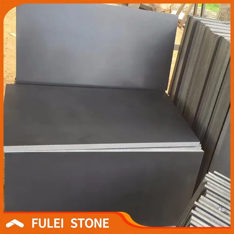 Wholesale price natural honed black basalt lava stone tile