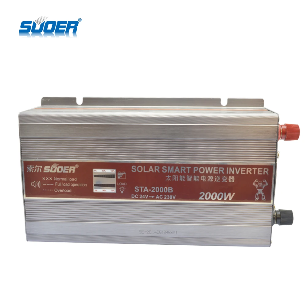 Suoer Factory Price LED Display Power Inverter 24V 220V DC to AC Inverter 2000w