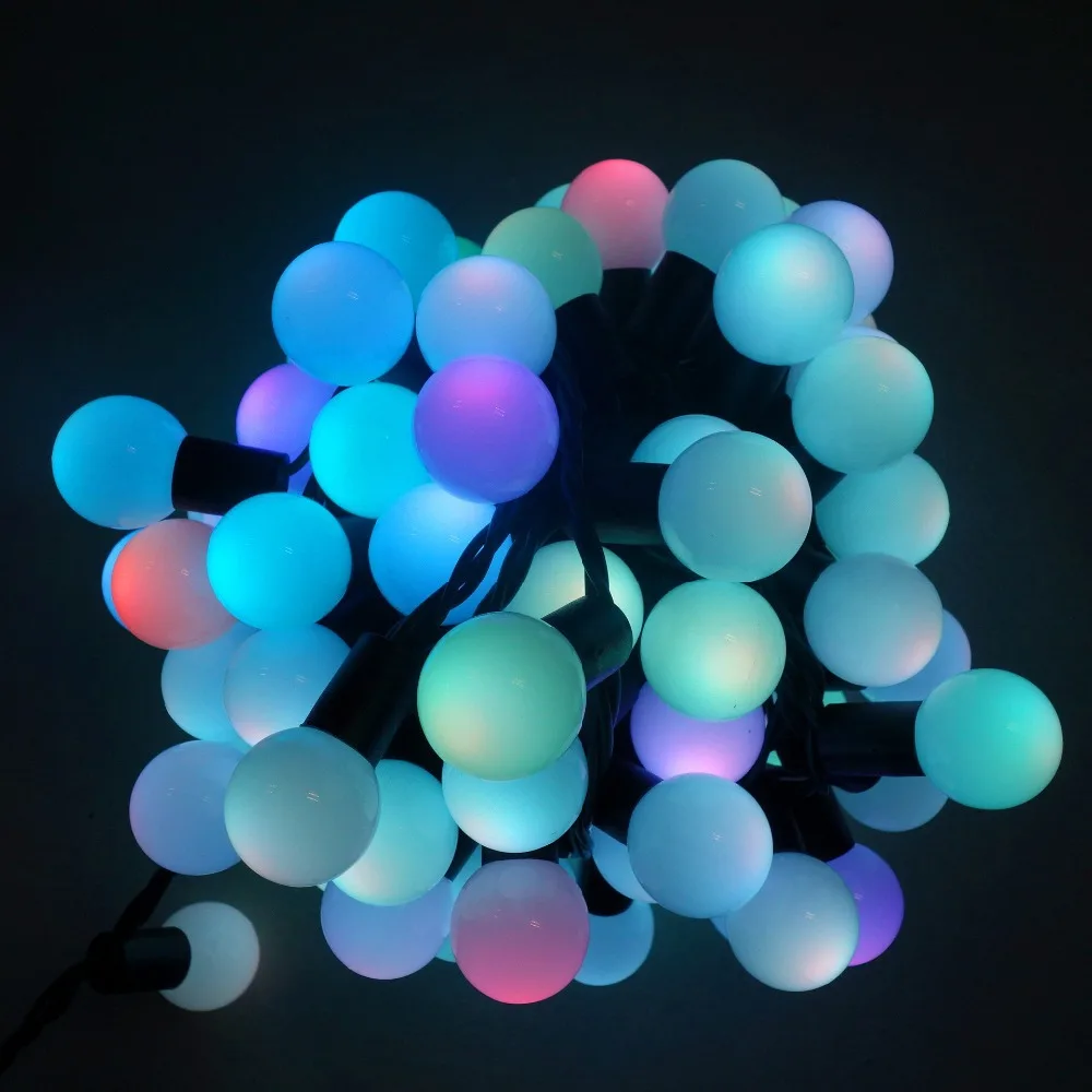 Led Rgb Holiday Christmas Lights;ball Type;10m 100led Ball String