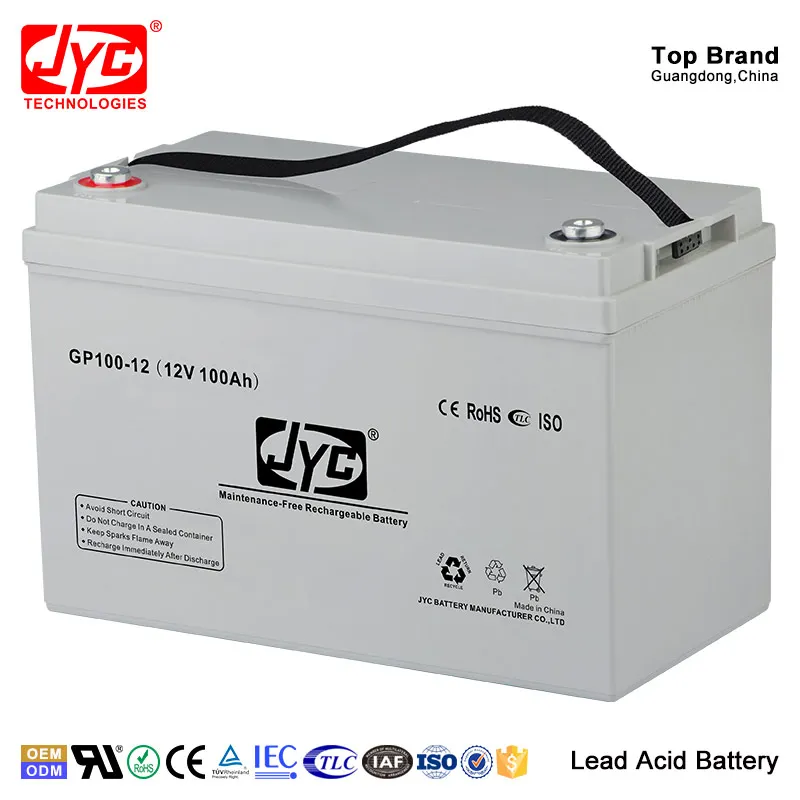JYC 2V 100Ah AGM Gel Lead Acid Battery 6S1P Formed Solar UPS Deep Cycle Battery 12V 100Ah