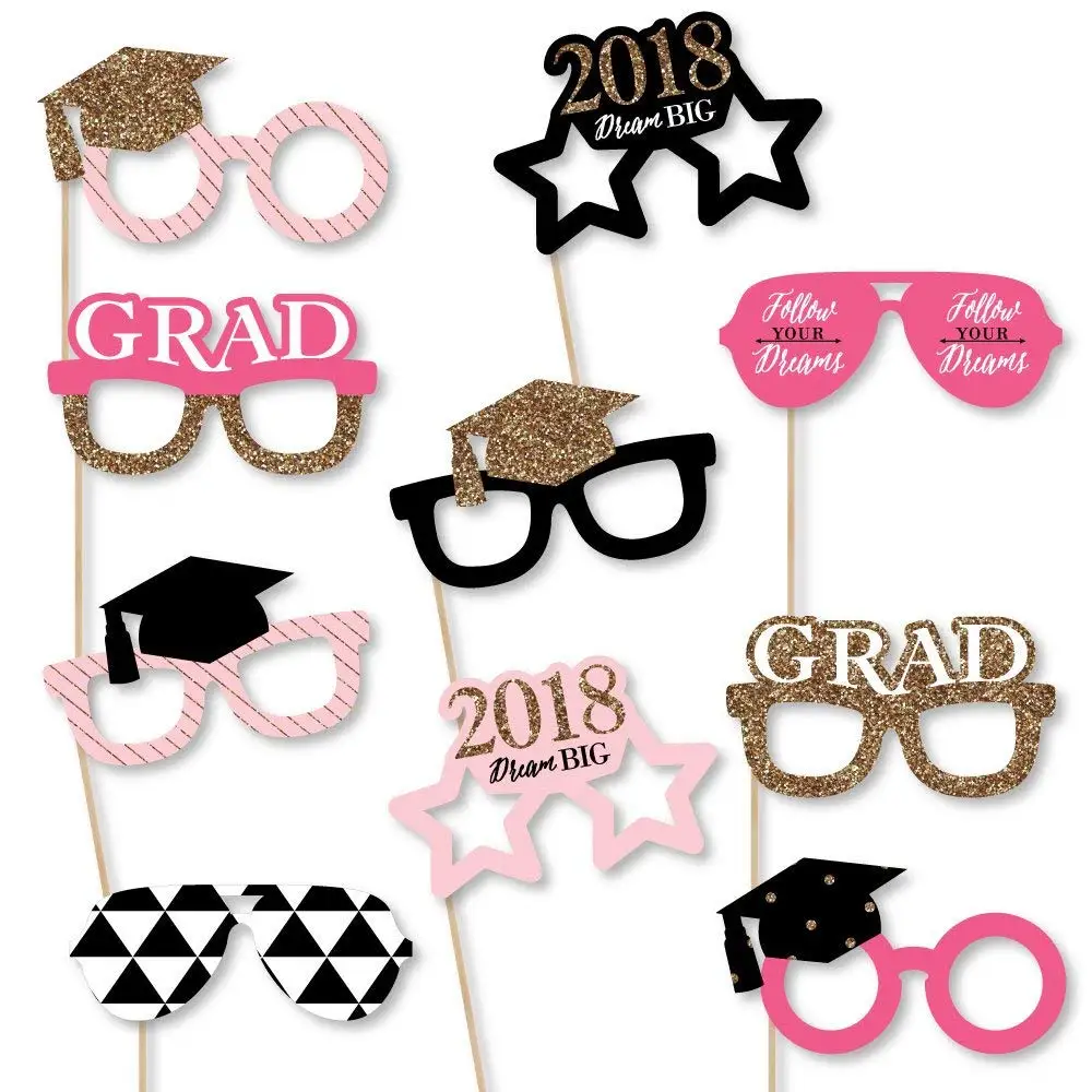 Paper Card Stock Mothers Day Photo Booth Props Kit 10 Count Big Dot of Happiness Best Mom Ever Glasses
