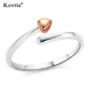 New Products 2018 Open Heart Adjustable Silver Rings Lacie Heart 925 Silver Rings