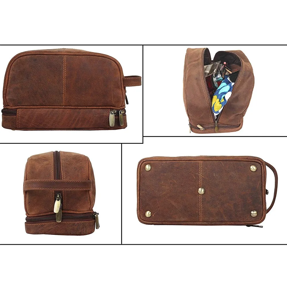 travel toiletry bag mens leather