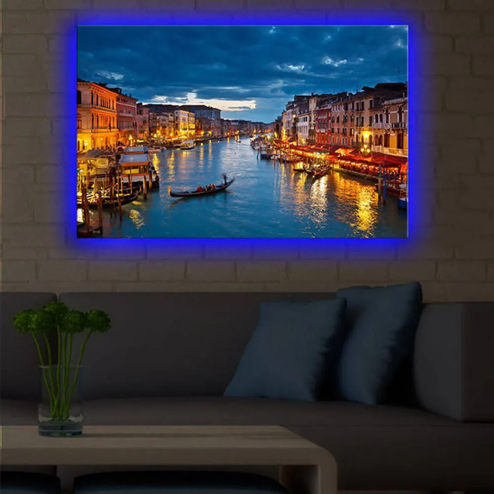 New Italy Venice Grand C Night Led Wall Art Picture Canvas New Italy Venice Grand C Night Led