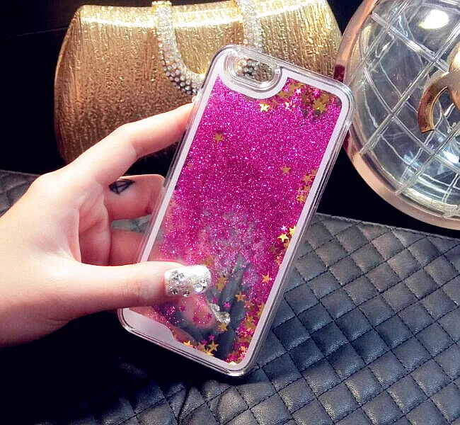 Creative Bling Star Liquid Quicksand Phone Case For iphone 5s/5 PC Material Mobile Covers