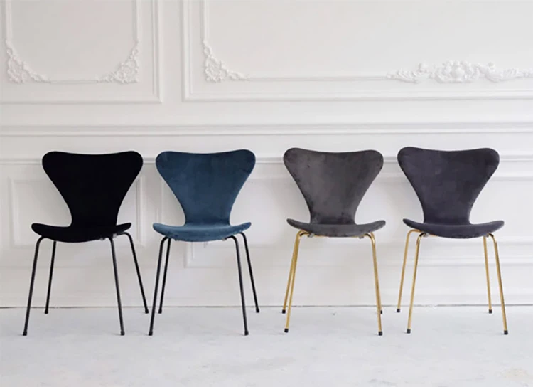 Portable french dining chair metal cushion dining chair fabric dining chair