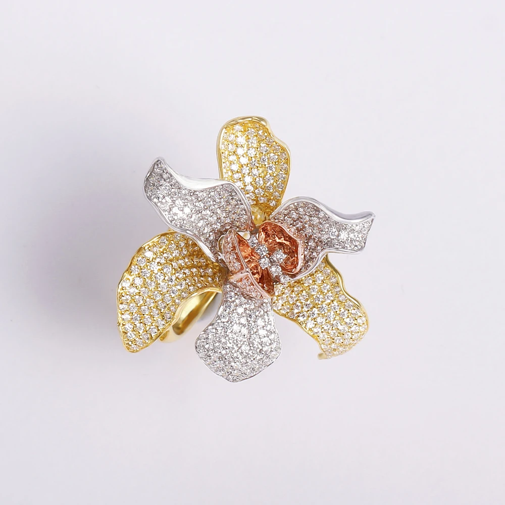 Fashion French China Flower Premier New Design Rings Silver Jewelry