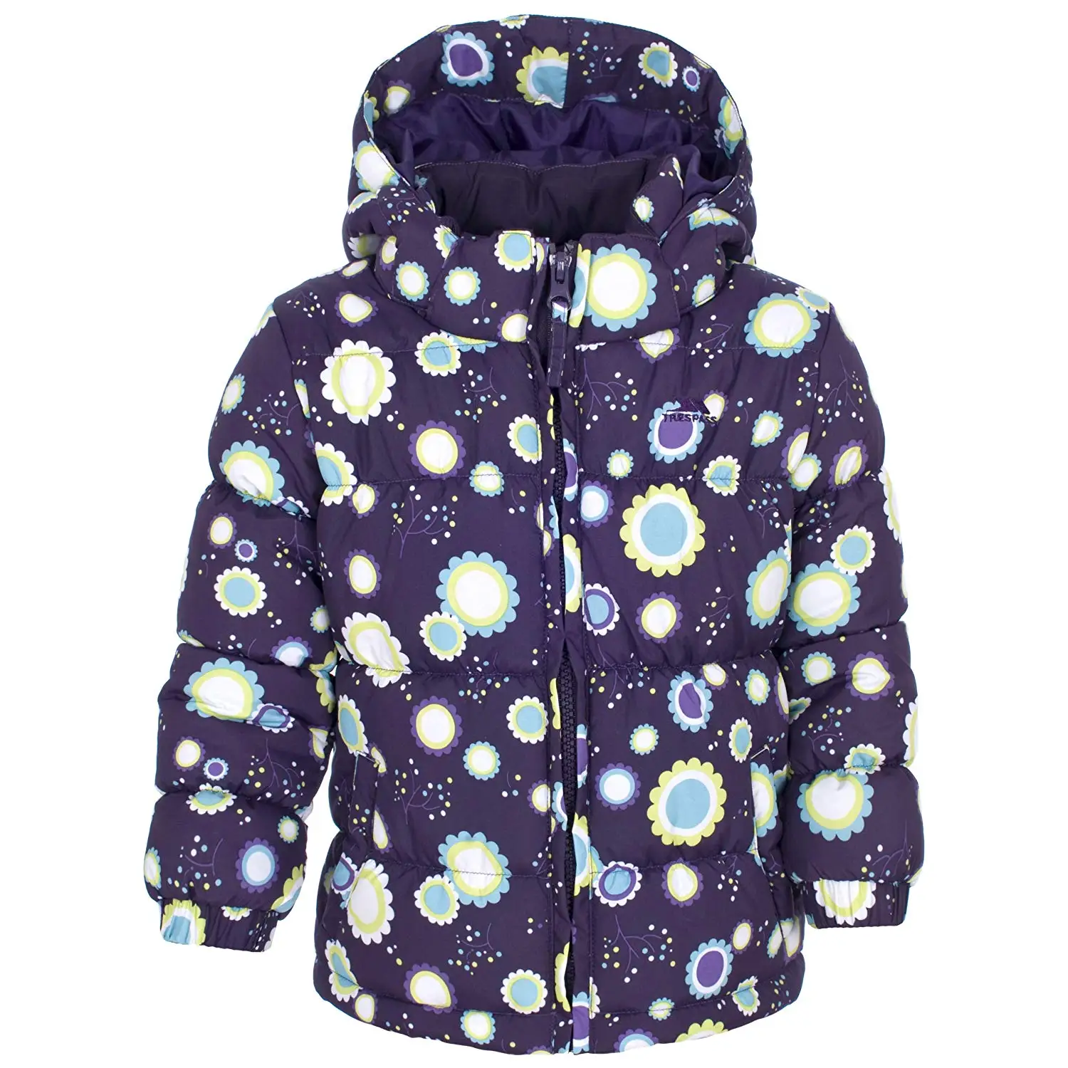 Trespass Nasu Girls Waterproof Raincoat Windproof School Hooded Jacket