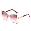 New Big Frame Women Sunglasses Fashion high Quality Gradient Women Rimless Sun glasses Female Brand 2019 Mirror UV400