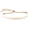 Custom Stainless Steel Jewelry Mom Gift Engraved Text Words Inspired Cuff Bangle Metal Chain Bracelet