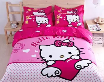Hello Kitty Selimut Quilt Cover Set Tempat Tidur 4 Pcs 