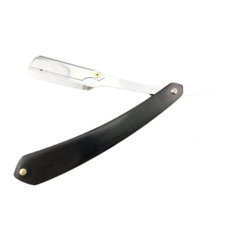 Black Wood Handle Stainless Steel Disposable Blade Holder Barber