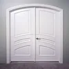 White Arched Top Double Front Entry Door