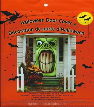 Halloween Haunted House Green Goblin Plastic Door Cover For Holiday Celebration Buy Plastic Door Cover Green Goblin Door Cover Halloween Door Cover