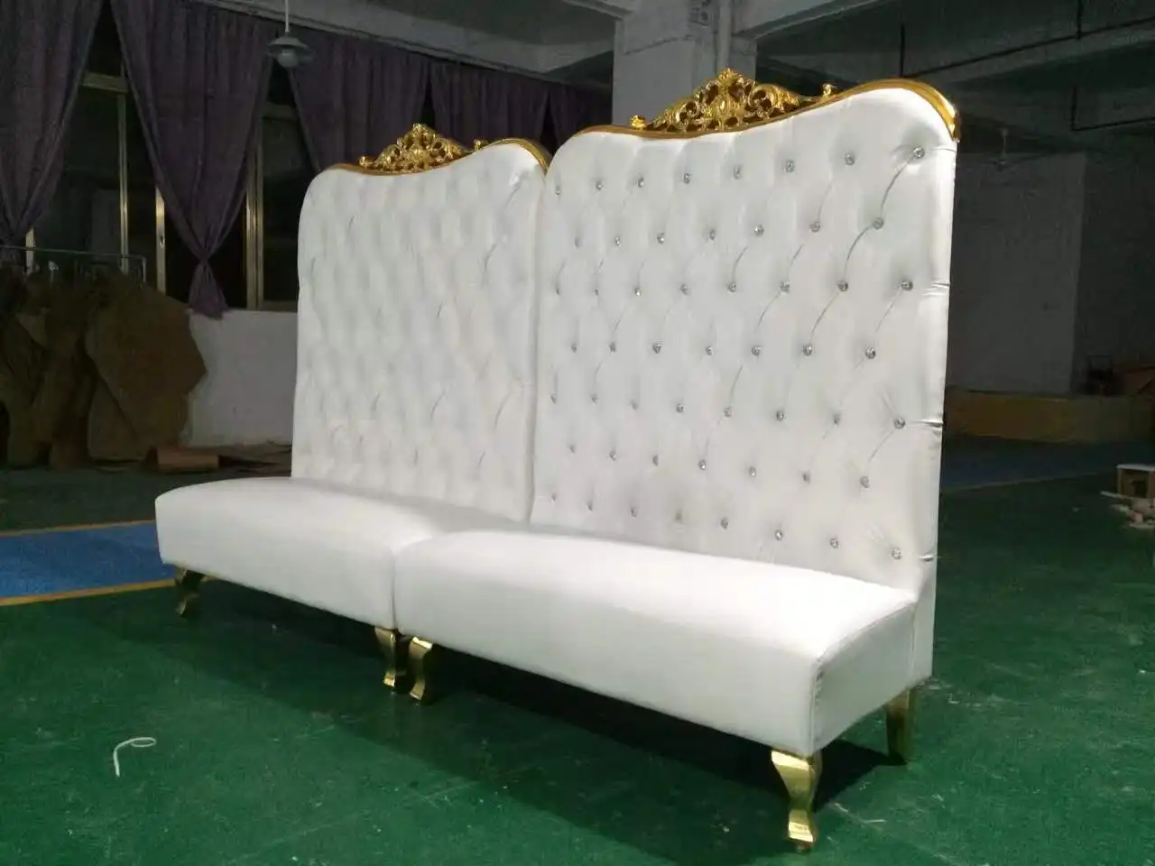 classical high back two seater king throne wedding chair