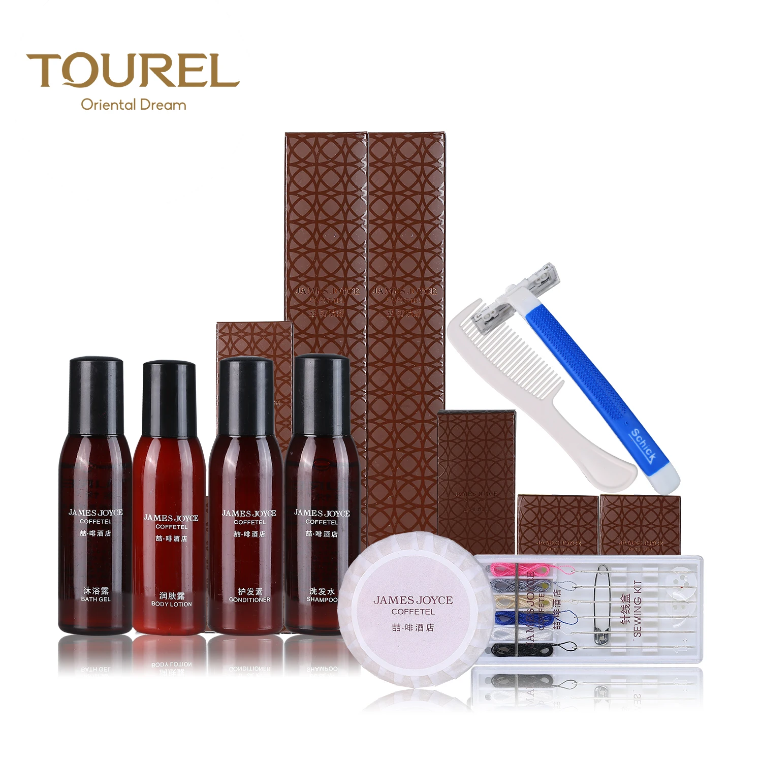 Convenient disposable hotel 30ml plastic bottle with twist cap