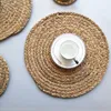 Tablecloth Kitchen Round Drink Coasters Straw Coasters Natural Tablecloths Cup Coasters Kitchen Accessories Home Decor Tablemat