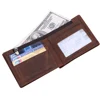 Wholesale OEM/ODM Custom Real Leather Men Short Wallet Bifold Man Purse with Window Slot Genuine Leather Men wallet