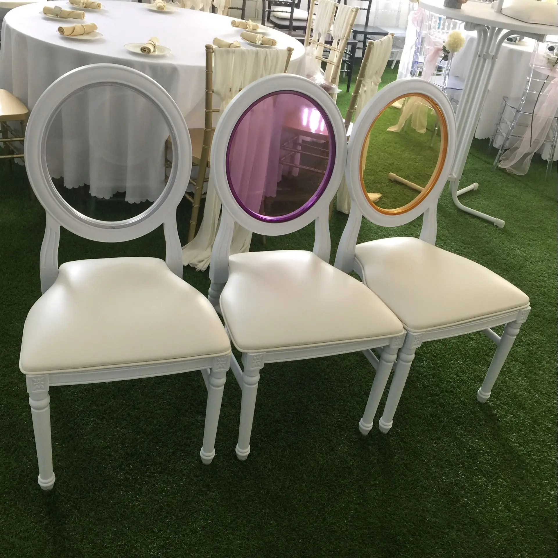 louis chair clear back