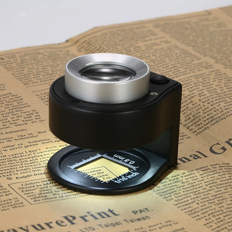 30x Optical Glass Lens Magnifier Full Metal Folding Linen Tester Loupe