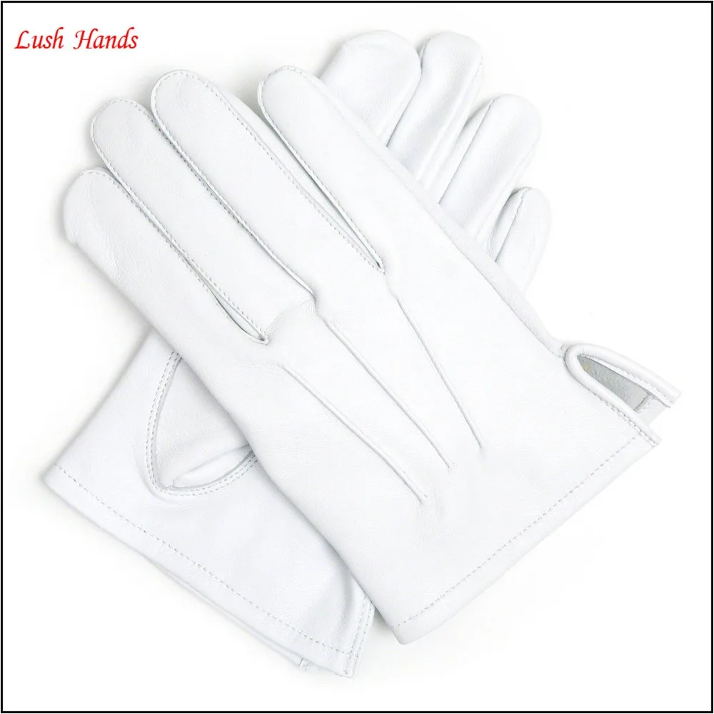 100% Leather White Masonic Wedding Brand Marching Cadet Navy Gloves
