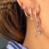 colorful cubic zirconia paved sexy snake charm dangling women charming earring