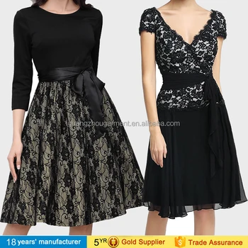 Black Knee Length Cocktail Dresses