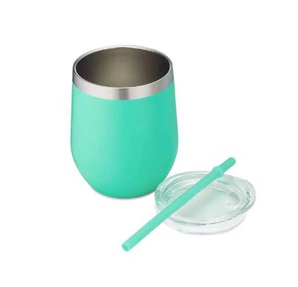 Unionpromo hot sales 16oz 12oz stainless steel wine tumbler with lid straw
