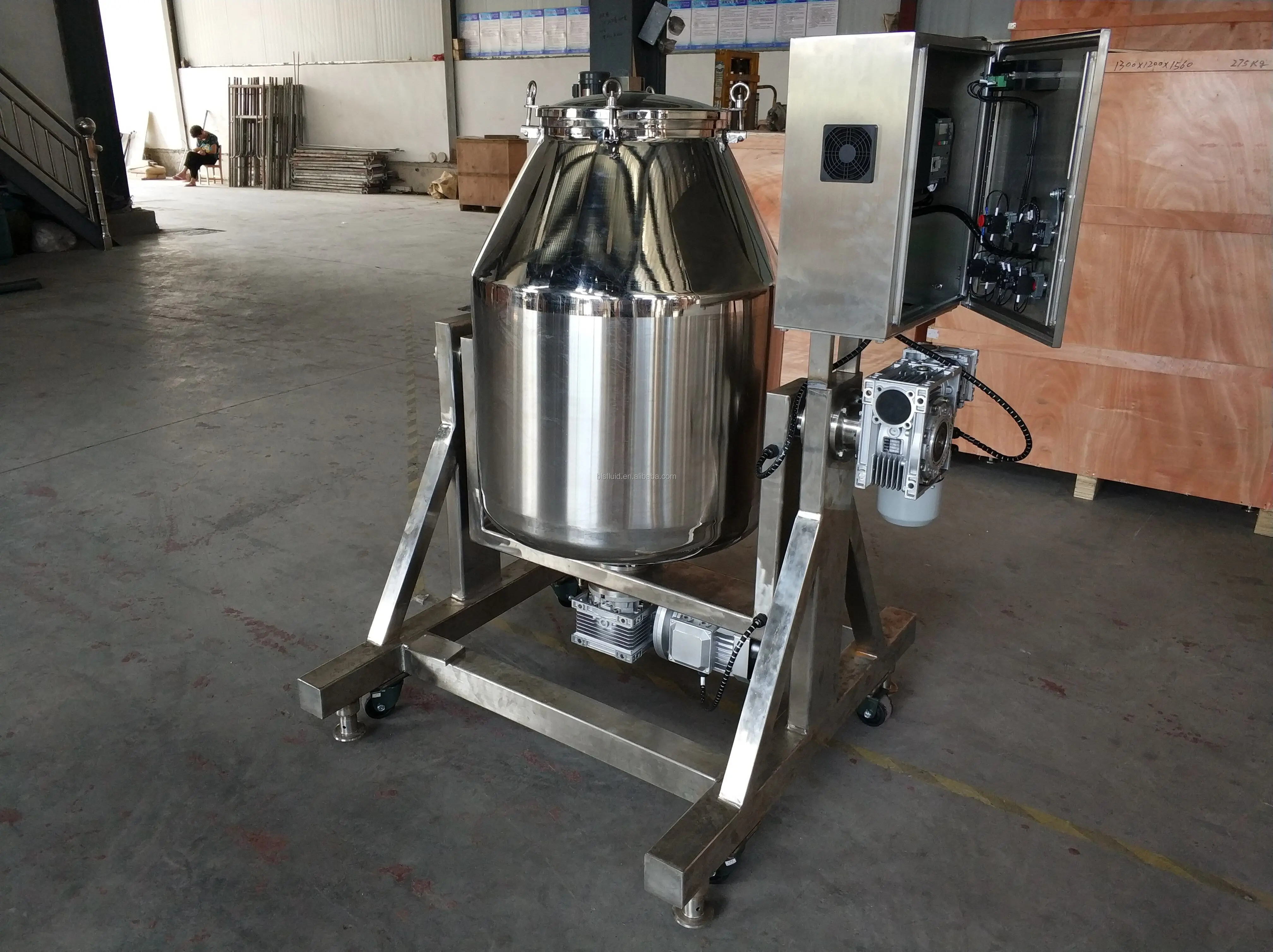 High Efficiency Stainless Steel Tea Leaf Rotary Food Powder Drum Mixer