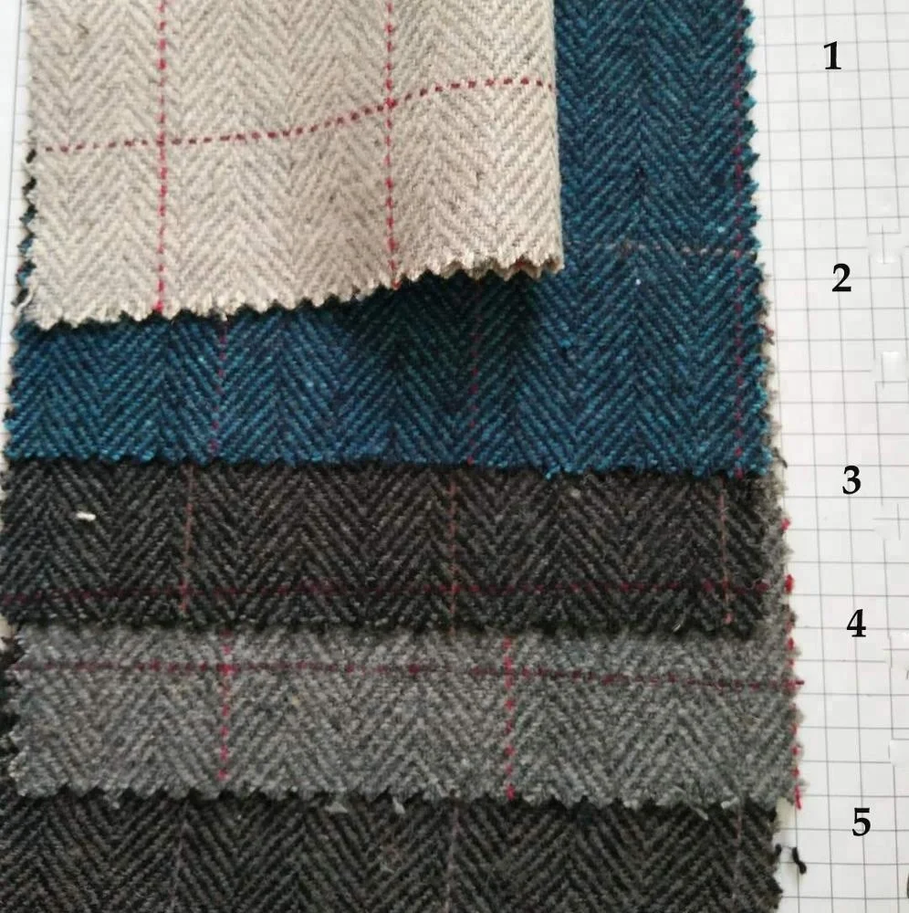 Hoge Kwaliteit Visgraat wol Tweed/wollen geweven tweed stof