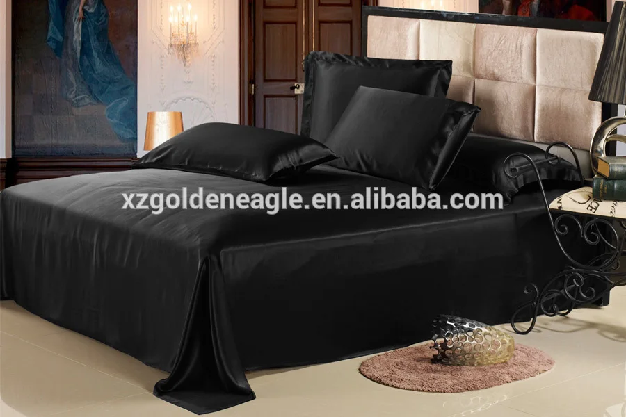 2017 New Style Luxury And Simple 100 Silk Bedding Sets Black