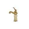 Gold colour pure Jade stone basin faucets taps