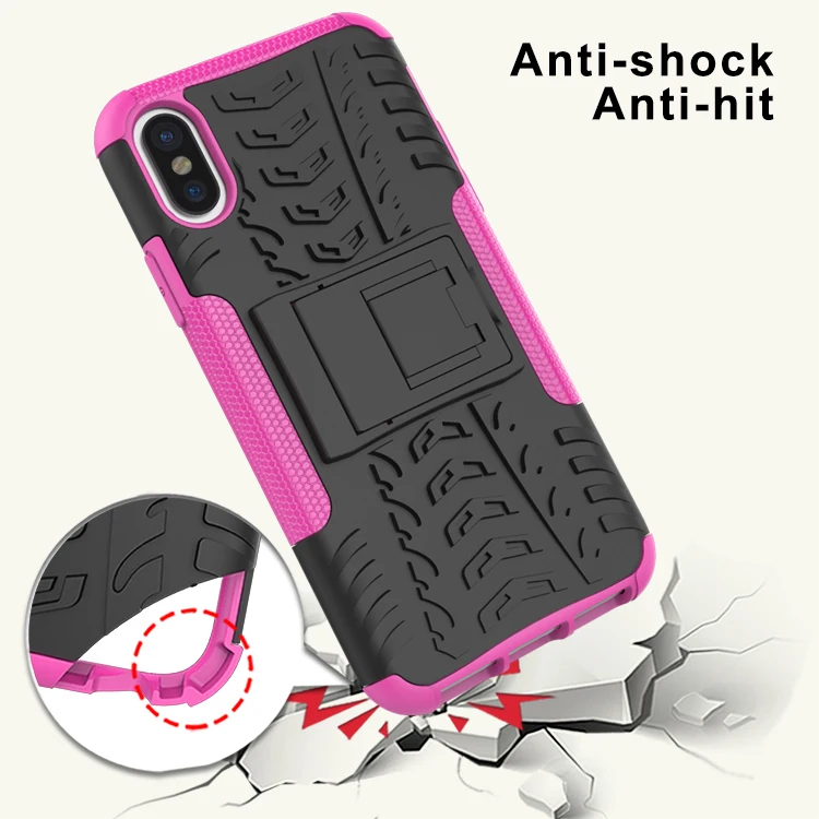 shockproof phone case for iphone x case kickstand phone cover for iphone x dual layer case