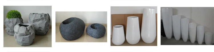 High quality fiberglass flower planter pot mold, decorative large dark grey color stone flower vase