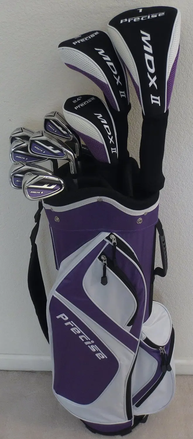 Ladies Petite Complete Golf Set for Women 5'0"-5'5" Tall Driver, Wood, Hybrid, Irons, Putter, Clubs Cart Bag