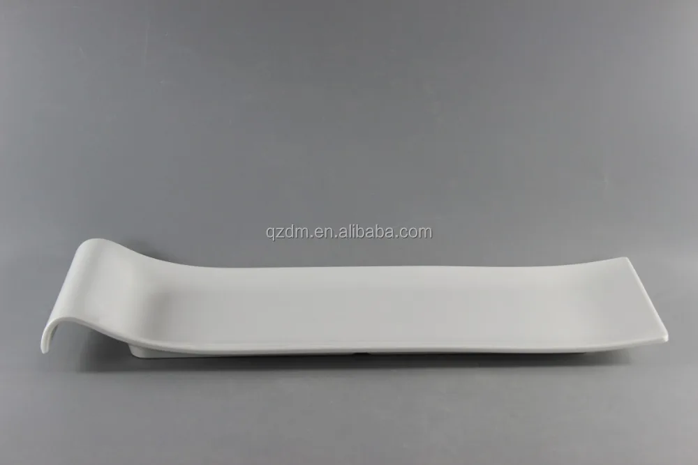 Rectangle Shape Melamine Sushi Plate,White Melamine Sushi Tray