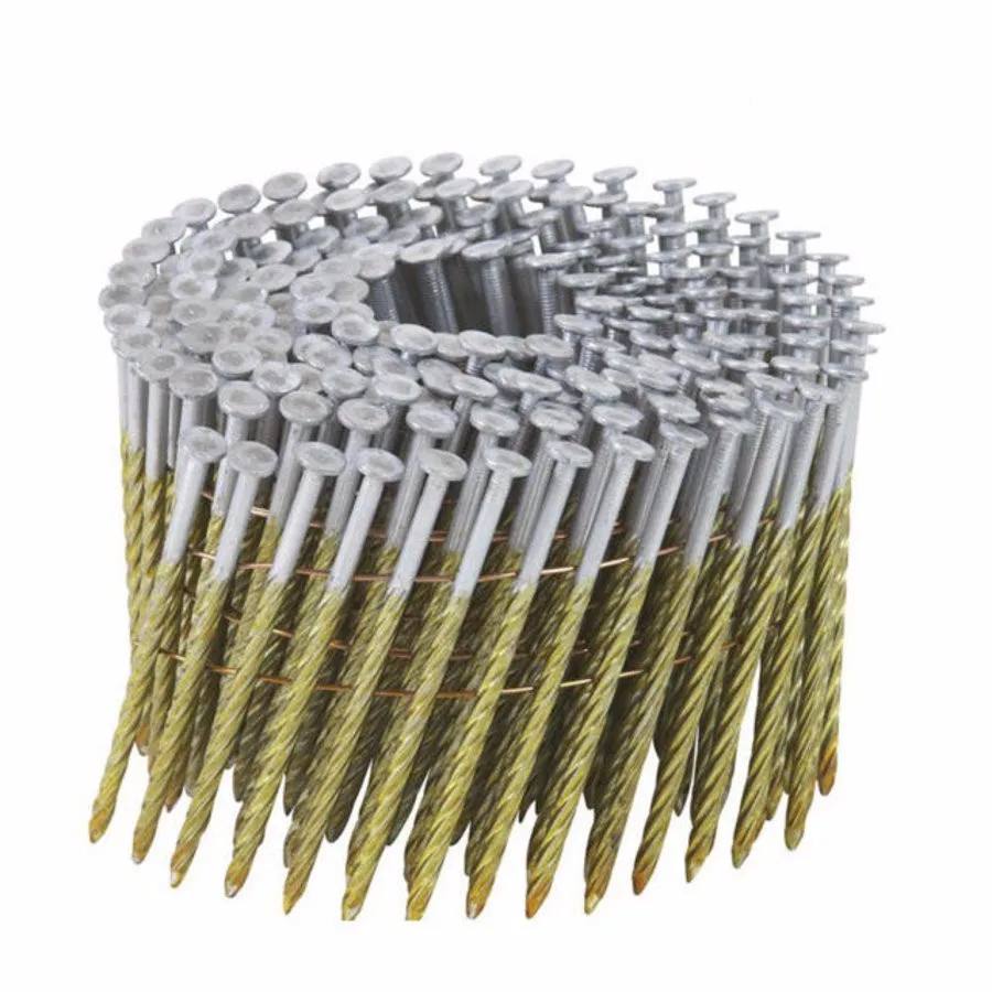 Screw Shanks Coated Coil Nails 1"4" 16000pcs/ctn For Pneumatic Coil