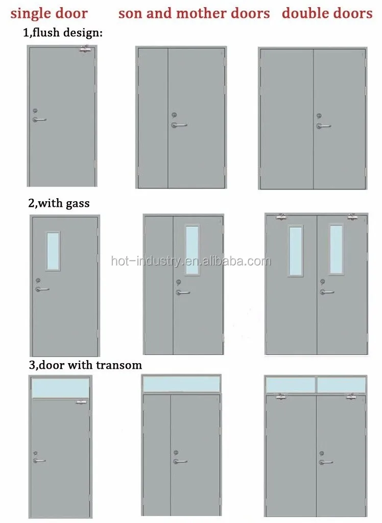 Alta Calidad,2/1,5/1 Horas,Puertas Metálicas De Acero Ignífugas,Puerta