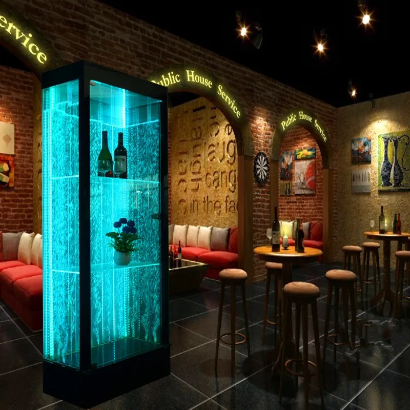 Acrylic Water Bubble Bar Wall With Wine Shelves Bar Furniture Decors