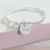 Wholesale Custom cooedinate Sterling Silver cuff bracelet Engraved Ladies ID Bracelet