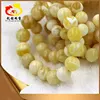 Hot selling white and yellow patterned natural amber beads