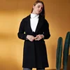 Wholesale Long Winter Black Sashes Formal England Style Women Coats
