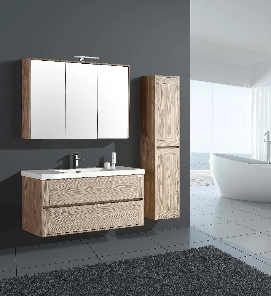 2018 New Wicker Bathroom Furniture Wood Drawer Cabinet Wash Basin