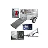 Hot Dipped Galvanized 8X5 Caged Car Trailer with Pull Out Checker Plate Ramp Tilting Drawbar
