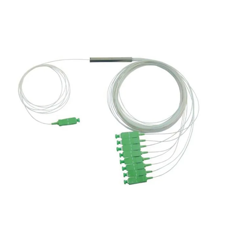 Fiber Optic Cable Splitter 1*2 1*4 1*8 1*16 1*32 1*64 1*128  ABS Type Stainless Steel Tube SC/ APC Mini Fiber Optic PLC Splitter